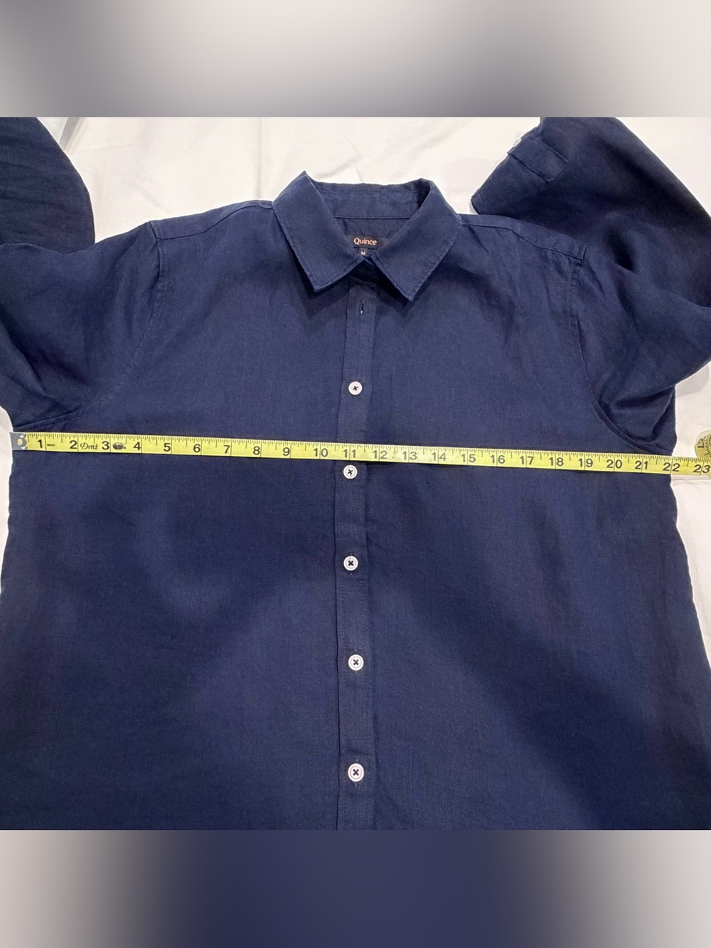 Quince 100% European Linen Long Sleeve Shirt in Deep Navy Size Medium EUC - Picture 10 of 10